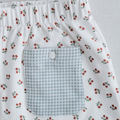 Patch Pocket Shorts in Cherry Print