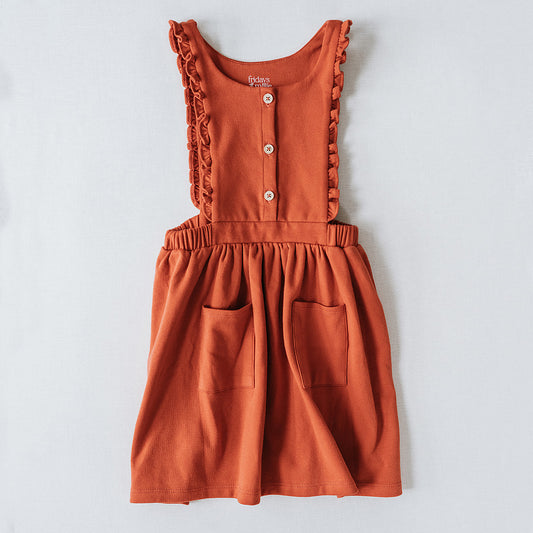 Ruffle Pinafore in Summer Fig
