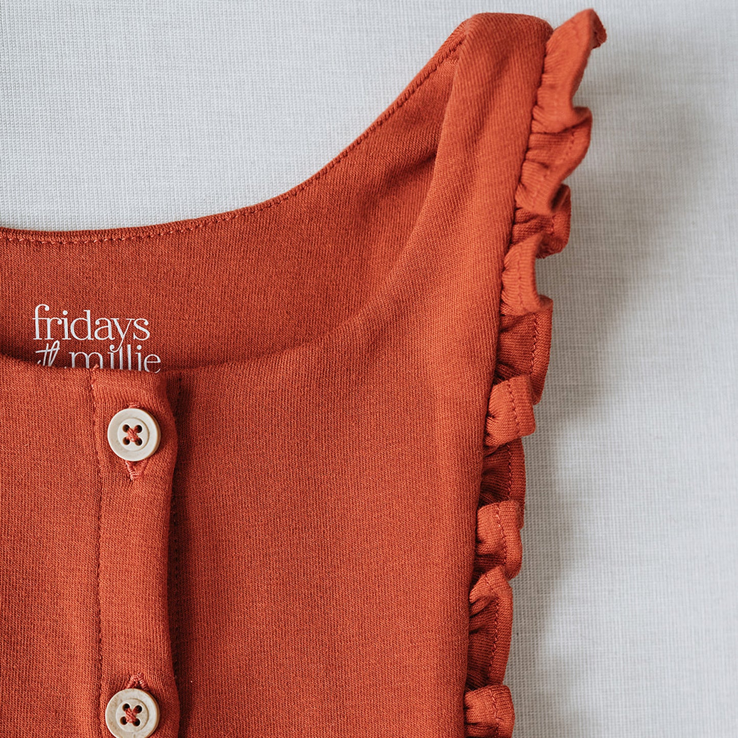 Ruffle Pinafore in Summer Fig