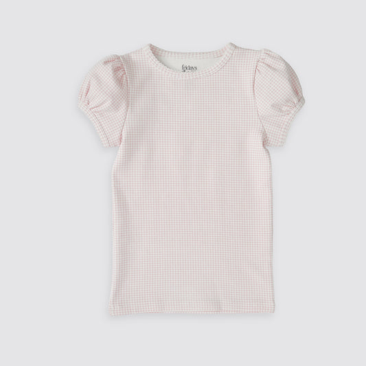Beaufort Tee | Strawberry Cream Gingham