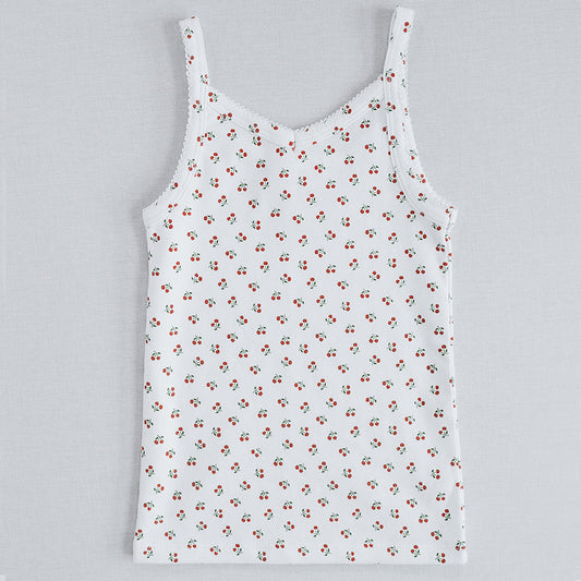 V-neck Cami in Cherry Print