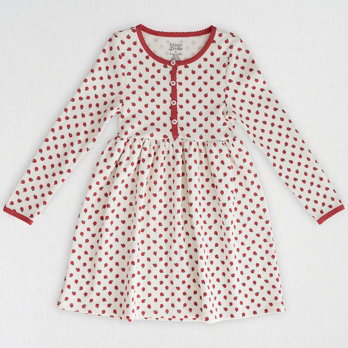 Waffle Henley Dress | Apple Orchard